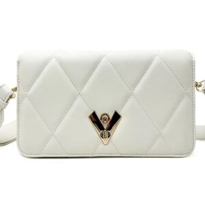 NWT Valentino Orlandi White Quilted Crossbody Bag